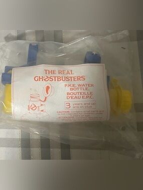 SEALED 1990 THE REAL GHOSTBUSTERS P.K.E PLASTIC WATER BOTTLE VINTAGE MCDONALD’S